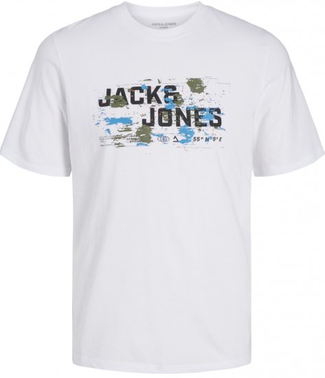 Jack & Jones JCOOUTDOOR LOGO T-Shirt White - Herren-T-shirts - Herren-T-Shirts in großen Größen