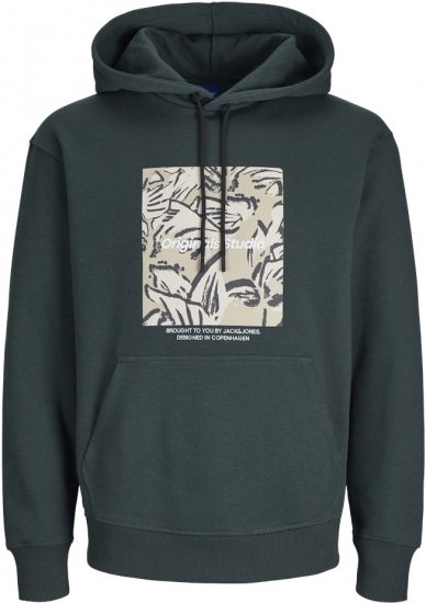 Jack & Jones ESTERBRO Hoodie Dark Green - Herren-sweater und -hoodies - Herren-Sweater und -Hoodies in großen Größen
