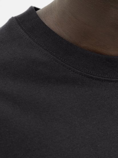 Jack & Jones Norrebro Crew Neck Long Sleeve T-Shirt Black - Herren-T-shirts - Herren-T-Shirts in großen Größen