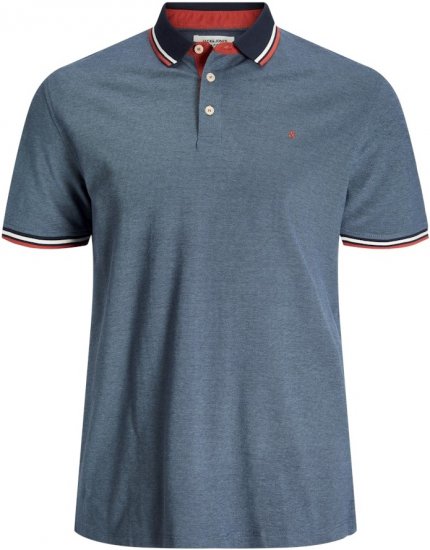 Jack & Jones PAULOS Short Sleeve Polo Denim Blue/PS - Polo-shirts für herren - Polo-Shirts für Herren in großen Größen
