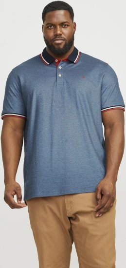 Jack & Jones PAULOS Short Sleeve Polo Denim Blue/PS - Polo-shirts für herren - Polo-Shirts für Herren in großen Größen