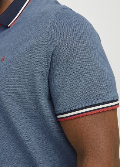 Jack & Jones PAULOS Short Sleeve Polo Denim Blue/PS - Polo-shirts für herren - Polo-Shirts für Herren in großen Größen