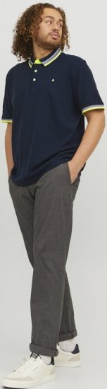 Jack & Jones PAULOS Short Sleeve Polo Dark Navy/NEON - Polo-shirts für herren - Polo-Shirts für Herren in großen Größen