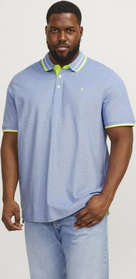 Jack & Jones PAULOS Short Sleeve Polo Light Blue/NEON - Polo-shirts für herren - Polo-Shirts für Herren in großen Größen