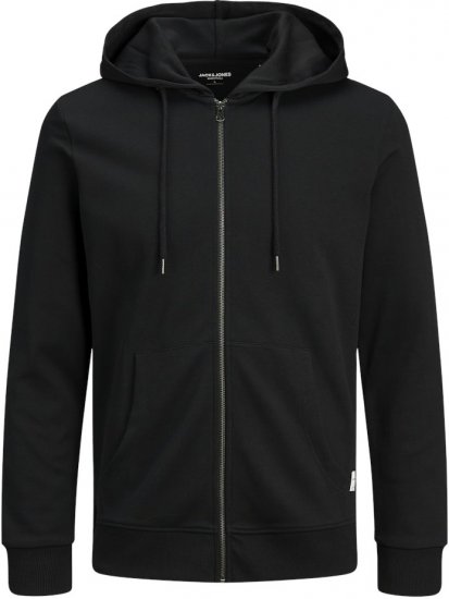 Jack & Jones Basic Sweat Zip Hood Black - Herren-sweater und -hoodies - Herren-Sweater und -Hoodies in großen Größen