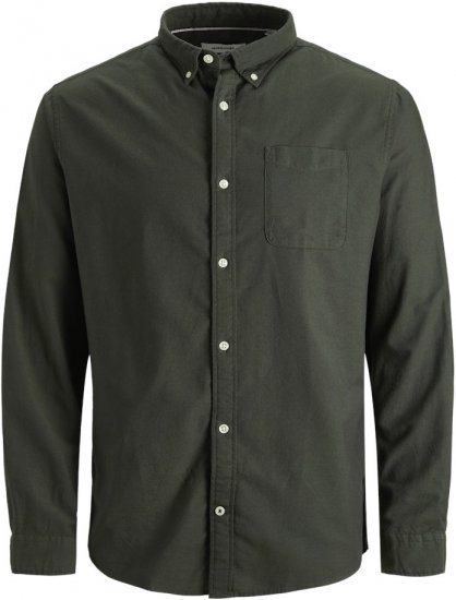 Jack & Jones OXFORD LS Shirt Green - Herrenhemden - Herrenhemden in großen Größen
