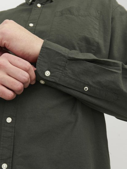 Jack & Jones OXFORD LS Shirt Green - Herrenhemden - Herrenhemden in großen Größen