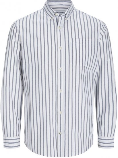 Jack & Jones OXFORD LS Shirt Striped Ensign Blue - Herrenhemden - Herrenhemden in großen Größen