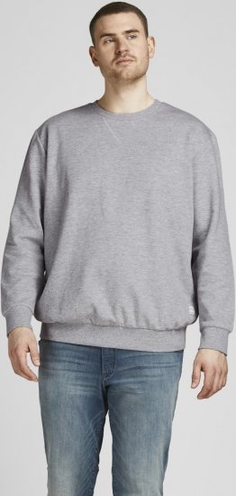 Jack & Jones Basic Sweatshirt Light Grey Melange - Herren-sweater und -hoodies - Herren-Sweater und -Hoodies in großen Größen
