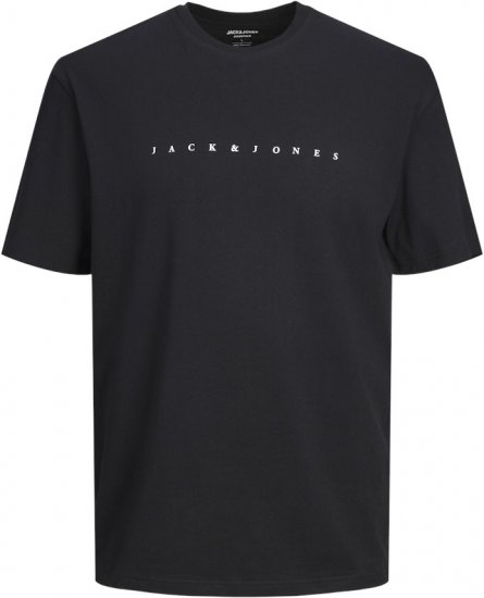 Jack & Jones STAR T-Shirt Black - Herren-T-shirts - Herren-T-Shirts in großen Größen