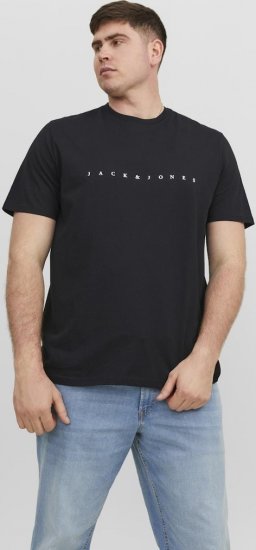 Jack & Jones STAR T-Shirt Black - Herren-T-shirts - Herren-T-Shirts in großen Größen