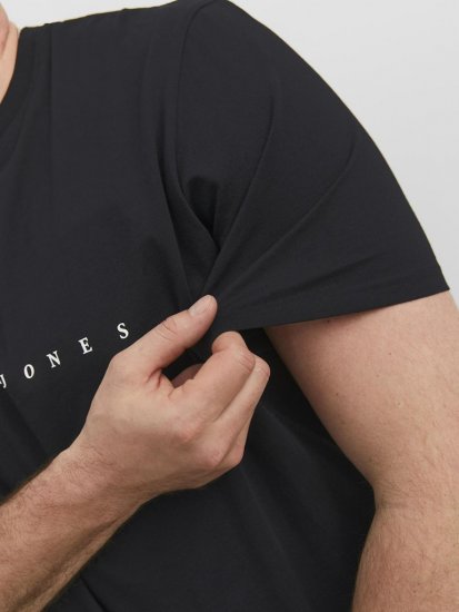 Jack & Jones STAR T-Shirt Black - Herren-T-shirts - Herren-T-Shirts in großen Größen