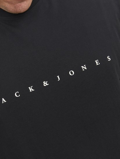 Jack & Jones STAR T-Shirt Black - Herren-T-shirts - Herren-T-Shirts in großen Größen