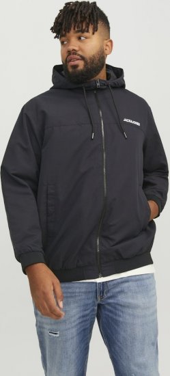 Jack & Jones RUSH SOLID Bomber Jacket with Hood Black - Herren jacken - Herren Jacken in großen Größen