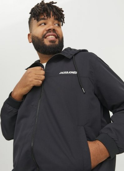Jack & Jones RUSH SOLID Bomber Jacket with Hood Black - Herren jacken - Herren Jacken in großen Größen