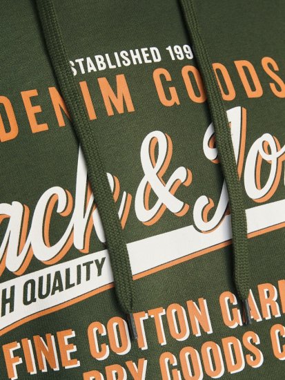 Jack & Jones 2 COL LOGO Hoodie Kombu Green - Herren-sweater und -hoodies - Herren-Sweater und -Hoodies in großen Größen