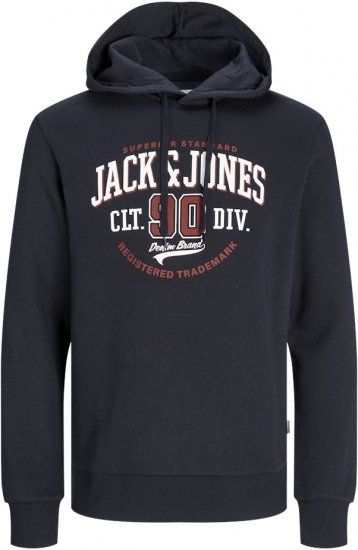 Jack & Jones 2 COL LOGO Hoodie Dark Navy - Herren-sweater und -hoodies - Herren-Sweater und -Hoodies in großen Größen