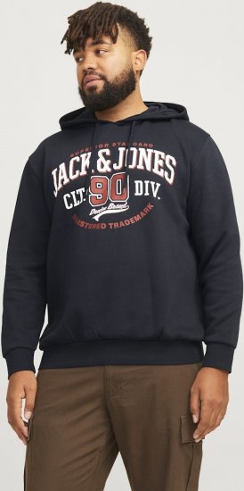 Jack & Jones 2 COL LOGO Hoodie Dark Navy - Herren-sweater und -hoodies - Herren-Sweater und -Hoodies in großen Größen