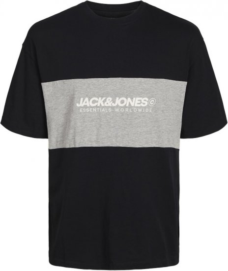 Jack & Jones LEGACY BLOCKING T-Shirt Black - Herren-T-shirts - Herren-T-Shirts in großen Größen