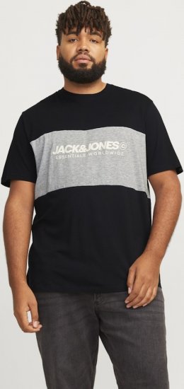 Jack & Jones LEGACY BLOCKING T-Shirt Black - Herren-T-shirts - Herren-T-Shirts in großen Größen
