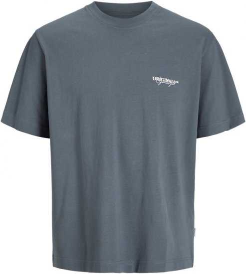 Jack & Jones Lington Crew Neck T-Shirt Grey - Herren-T-shirts - Herren-T-Shirts in großen Größen