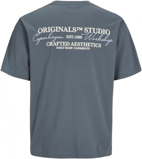 Jack & Jones Lington Crew Neck T-Shirt Grey - Herren-T-shirts - Herren-T-Shirts in großen Größen