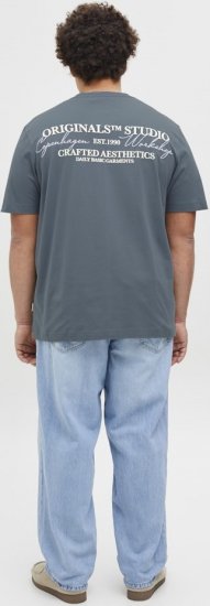 Jack & Jones Lington Crew Neck T-Shirt Grey - Herren-T-shirts - Herren-T-Shirts in großen Größen