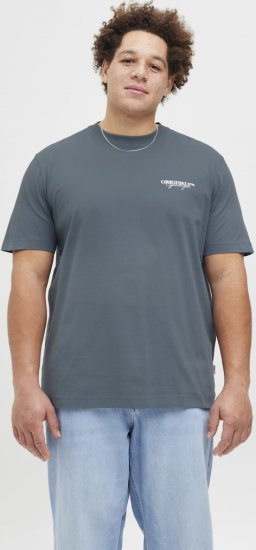 Jack & Jones Lington Crew Neck T-Shirt Grey - Herren-T-shirts - Herren-T-Shirts in großen Größen