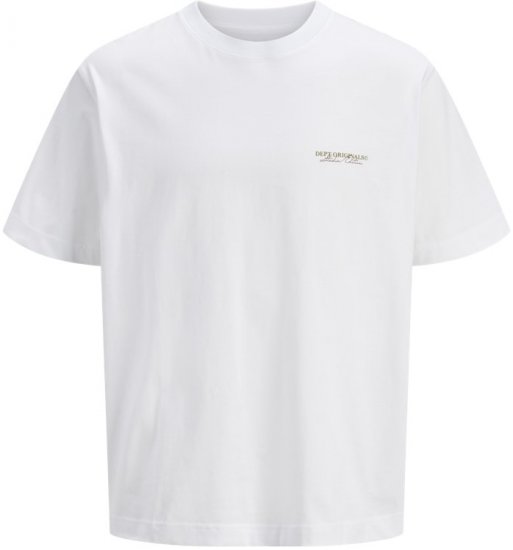Jack & Jones Lington Crew Neck T-Shirt Bright White - Herren-T-shirts - Herren-T-Shirts in großen Größen