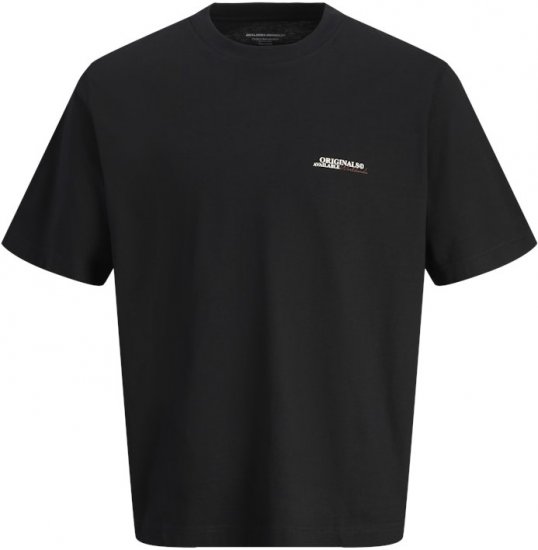 Jack & Jones Lington Crew Neck T-Shirt Black - Herren-T-shirts - Herren-T-Shirts in großen Größen