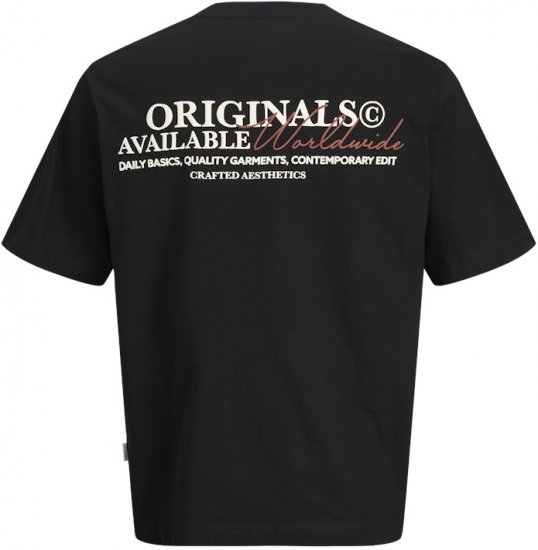 Jack & Jones Lington Crew Neck T-Shirt Black - Herren-T-shirts - Herren-T-Shirts in großen Größen