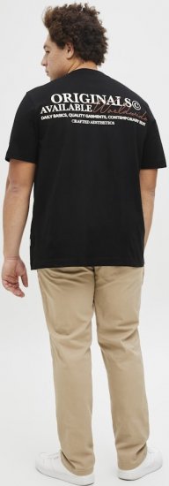 Jack & Jones Lington Crew Neck T-Shirt Black - Herren-T-shirts - Herren-T-Shirts in großen Größen