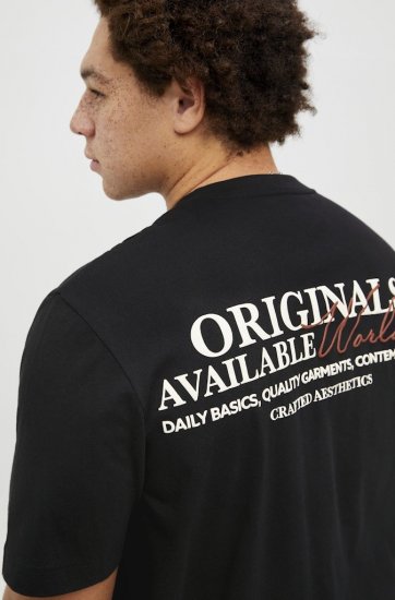 Jack & Jones Lington Crew Neck T-Shirt Black - Herren-T-shirts - Herren-T-Shirts in großen Größen