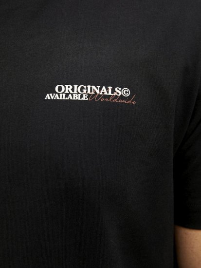 Jack & Jones Lington Crew Neck T-Shirt Black - Herren-T-shirts - Herren-T-Shirts in großen Größen