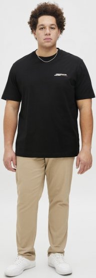 Jack & Jones Lington Crew Neck T-Shirt Black - Herren-T-shirts - Herren-T-Shirts in großen Größen