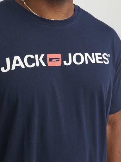 Jack & Jones Corp Logo Crew Neck T-Shirt Navy Blazer - Herren-T-shirts - Herren-T-Shirts in großen Größen