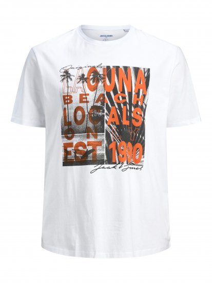 Jack & Jones Rocto T-shirt White - Herren-T-shirts - Herren-T-Shirts in großen Größen