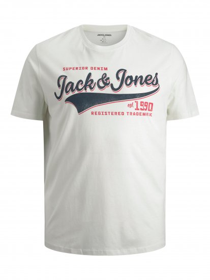 Jack & Jones JJELOGO TEE White - Herren-T-shirts - Herren-T-Shirts in großen Größen
