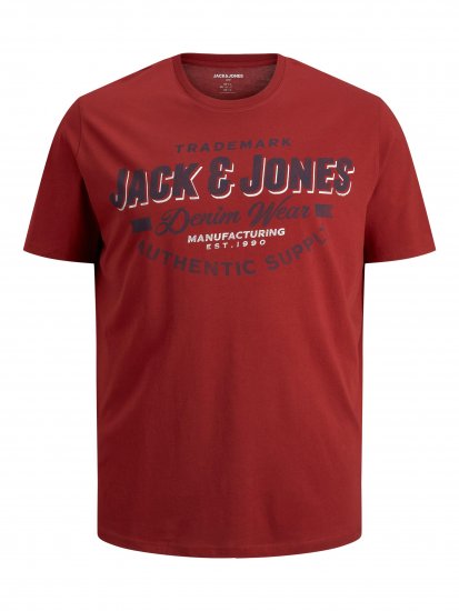 Jack & Jones JJELOGO TEE Red - Herren-T-shirts - Herren-T-Shirts in großen Größen