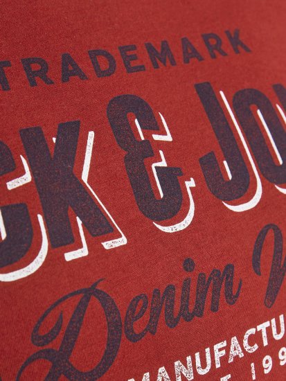 Jack & Jones JJELOGO TEE Red - Herren-T-shirts - Herren-T-Shirts in großen Größen