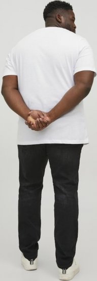 Jack & Jones CORP Logo T-Shirt White w Large Black Print - Herren-T-shirts - Herren-T-Shirts in großen Größen