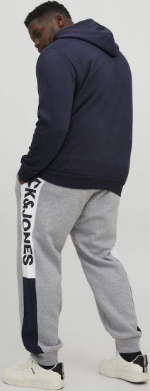 Jack & Jones CORP LOGO Large Print Hoodie Navy Blazer - Herren-sweater und -hoodies - Herren-Sweater und -Hoodies in großen Größen