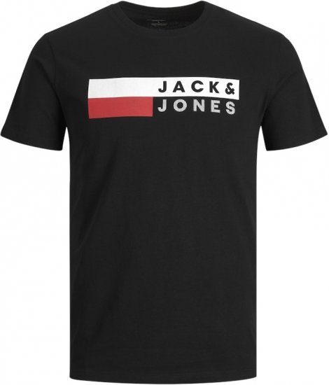 Jack & Jones CORP Logo T-Shirt Black/PLAY 4 - Herren-T-shirts - Herren-T-Shirts in großen Größen