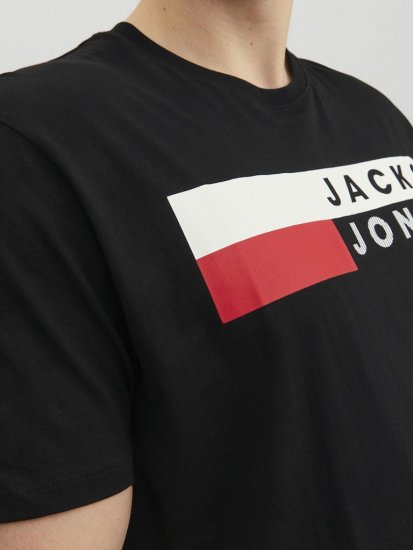Jack & Jones CORP Logo T-Shirt Black/PLAY 4 - Herren-T-shirts - Herren-T-Shirts in großen Größen