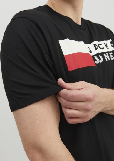 Jack & Jones CORP Logo T-Shirt Black/PLAY 4 - Herren-T-shirts - Herren-T-Shirts in großen Größen