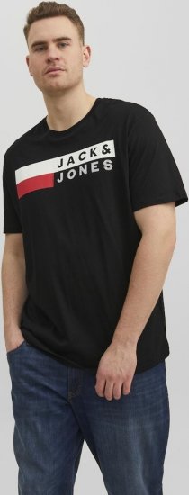 Jack & Jones CORP Logo T-Shirt Black/PLAY 4 - Herren-T-shirts - Herren-T-Shirts in großen Größen