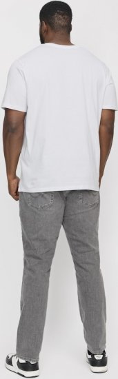 Jack & Jones CORP Logo T-Shirt White w Small Black Print - Herren-T-shirts - Herren-T-Shirts in großen Größen