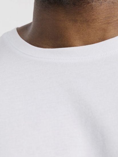 Jack & Jones CORP Logo T-Shirt White w Small Black Print - Herren-T-shirts - Herren-T-Shirts in großen Größen