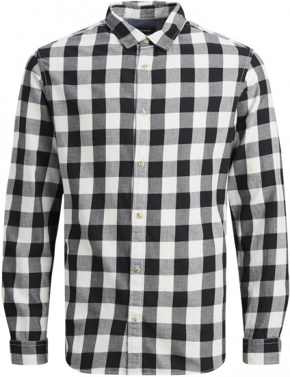 Jack & Jones Gingham L/S Shirt Whisper White - Herrenhemden - Herrenhemden in großen Größen