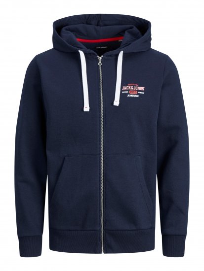 Jack & Jones JJSTAMP ZIP Hoodie Navy - Herren-sweater und -hoodies - Herren-Sweater und -Hoodies in großen Größen